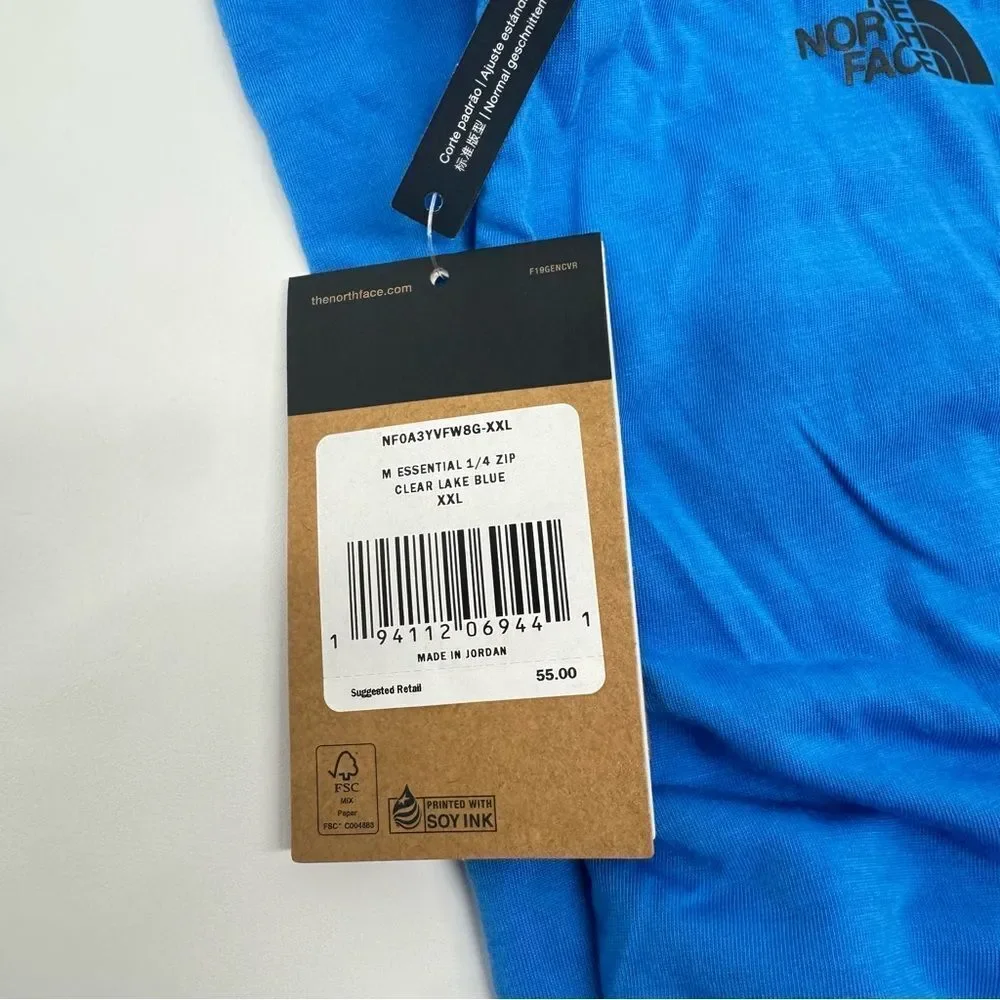 THE NORTH FACE Men's Essential 1/4 Zip, Clear Lake Blue